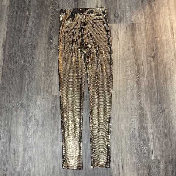 Zara gold sequin leggings, worn once - Picture 6 of 7